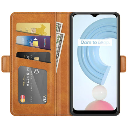 For OPPO Realme C21Y Dual-side Magnetic Buckle Horizontal Flip Leather Case with Holder & Card Slots & Wallet