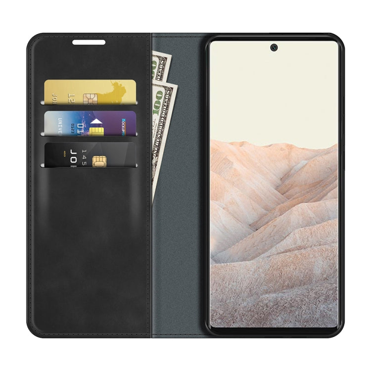 For Google Pixel 6 Pro Retro-skin Business Magnetic Suction Leather Case with Holder & Card Slots & Wallet, For Google Pixel 6 Pro