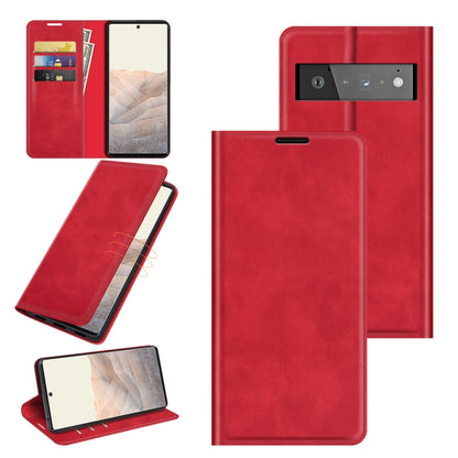 For Google Pixel 6 Pro Retro-skin Business Magnetic Suction Leather Case with Holder & Card Slots & Wallet, For Google Pixel 6 Pro