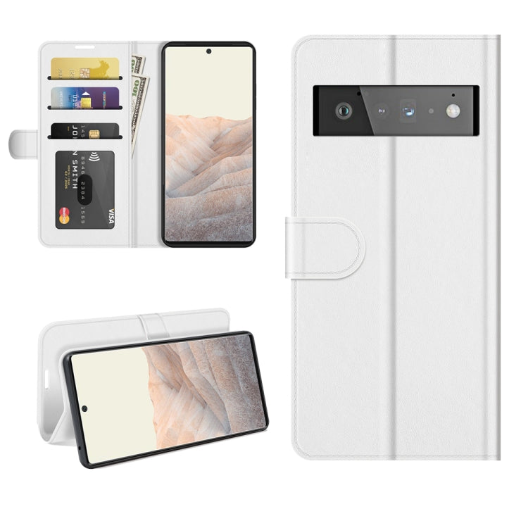For Google Pixel 6 Pro R64 Texture Single Horizontal Flip Protective Case with Holder & Card Slots & Wallet& Photo Frame