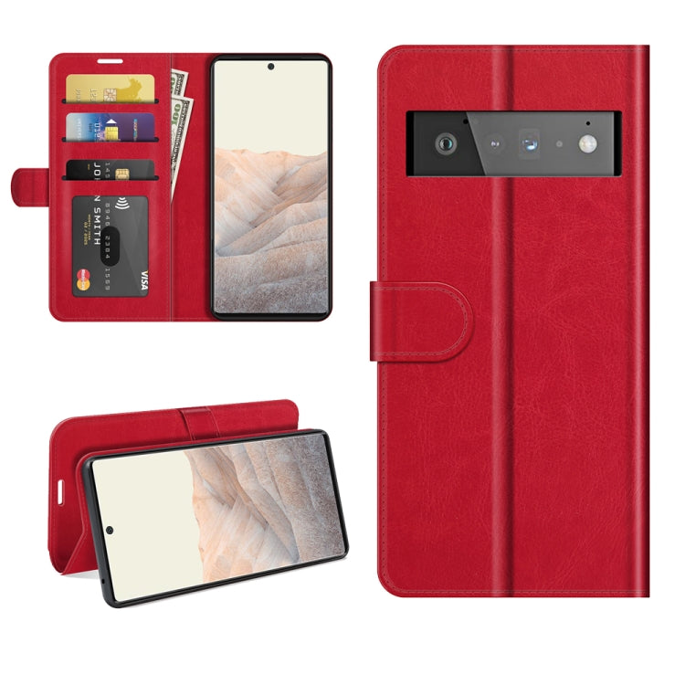 For Google Pixel 6 Pro R64 Texture Single Horizontal Flip Protective Case with Holder & Card Slots & Wallet& Photo Frame