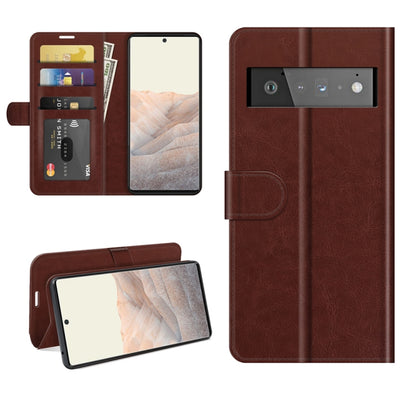 For Google Pixel 6 Pro R64 Texture Single Horizontal Flip Protective Case with Holder & Card Slots & Wallet& Photo Frame
