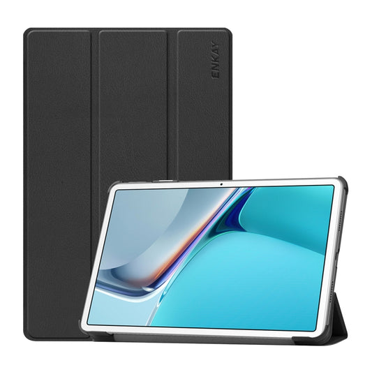 For Huawei MatePad 11 2021 ENKAY Custer Texture Horizontal Flip PU+PC Leather Case with Three-folding Holder & Sleep / Wake-up Function, For Huawei MatePad 11 2021