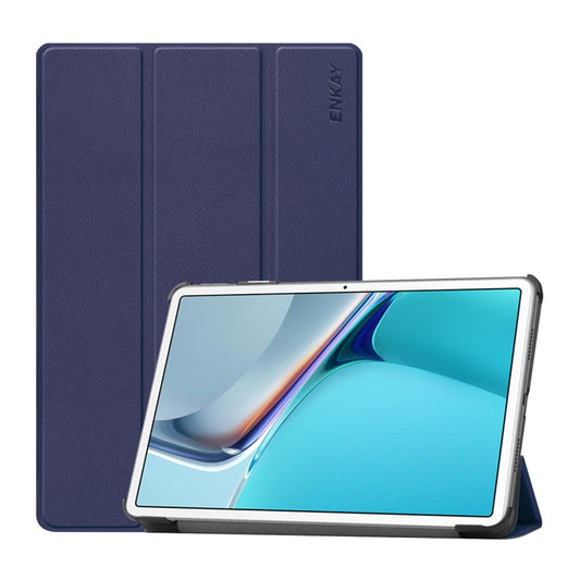 For Huawei MatePad 11 2021 ENKAY Custer Texture Horizontal Flip PU+PC Leather Case with Three-folding Holder & Sleep / Wake-up Function, For Huawei MatePad 11 2021