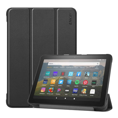 For Amazon Fire HD 8 / HD 8 Plus (2020) ENKAY Custer Texture Horizontal Flip PU+PC Leather Case with Three-folding Holder & Sleep / Wake-up Function, For Amazon Fire HD 8 / HD 8 Plus (2020)