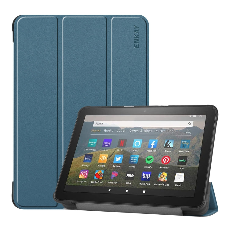 For Amazon Fire HD 8 / HD 8 Plus (2020) ENKAY Custer Texture Horizontal Flip PU+PC Leather Case with Three-folding Holder & Sleep / Wake-up Function, For Amazon Fire HD 8 / HD 8 Plus (2020)