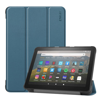 For Amazon Fire HD 8 / HD 8 Plus (2020) ENKAY Custer Texture Horizontal Flip PU+PC Leather Case with Three-folding Holder & Sleep / Wake-up Function, For Amazon Fire HD 8 / HD 8 Plus (2020)