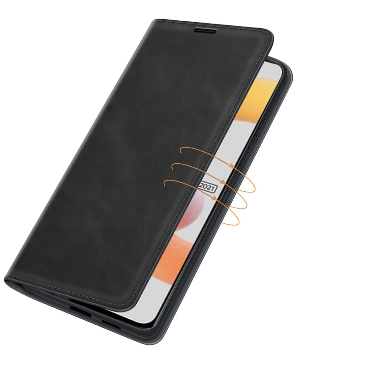 For OPPO Realme C11 2021 Retro-skin Business Magnetic Suction Leather Case with Holder & Card Slots & Wallet