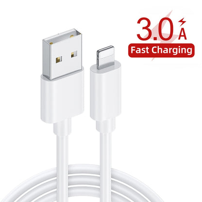 F002C QC3.0 USB + USB 2.0 LED Digital Display Fast Charger with USB to 8 Pin Data Cable, US Plug, US Plug +  8 Pin Cable