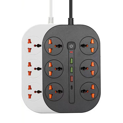 T21 PD3.0 + QC3.0 Multi Hole Row Plug 3000W High Power Socket, EU Plug