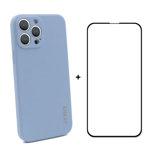 Hat-Prince ENKAY Coque de protection antichoc en silicone liquide pour iPhone 13 Pro avec protection d'écran intégrale en verre trempé, pour iPhone 13 Pro