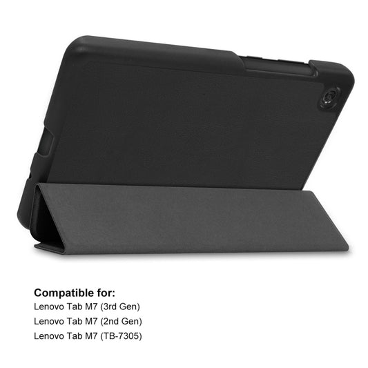 For Lenovo Tab M7 1/2/3 ENKAY Custer Texture Horizontal Flip PU+PC Leather Case with Three-folding Holder, For Lenovo Tab M7 1/2/3