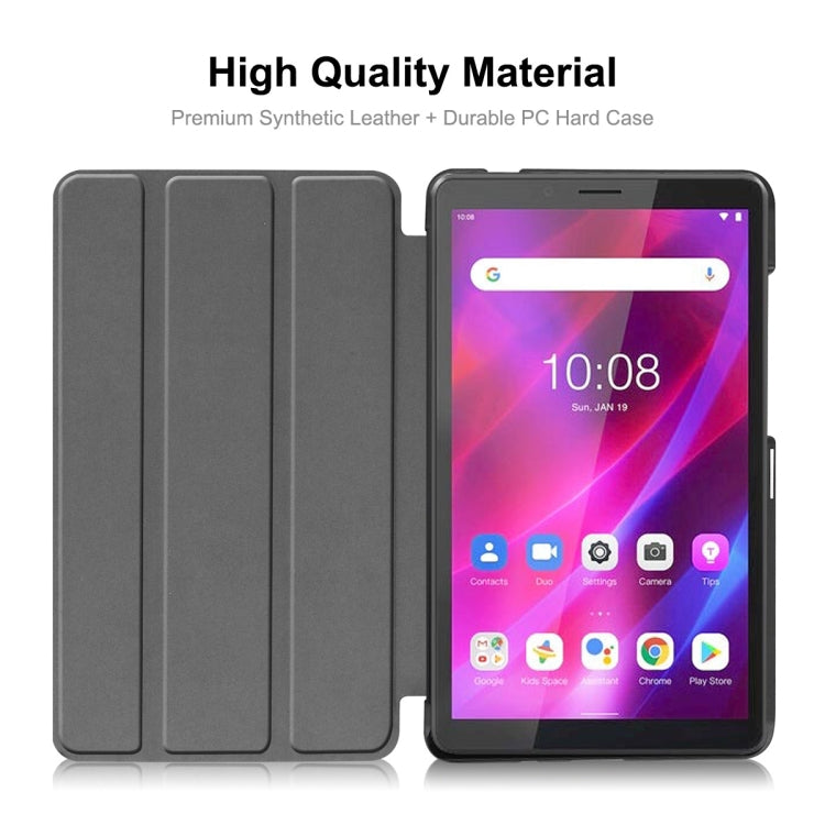 For Lenovo Tab M7 1/2/3 ENKAY Custer Texture Horizontal Flip PU+PC Leather Case with Three-folding Holder, For Lenovo Tab M7 1/2/3