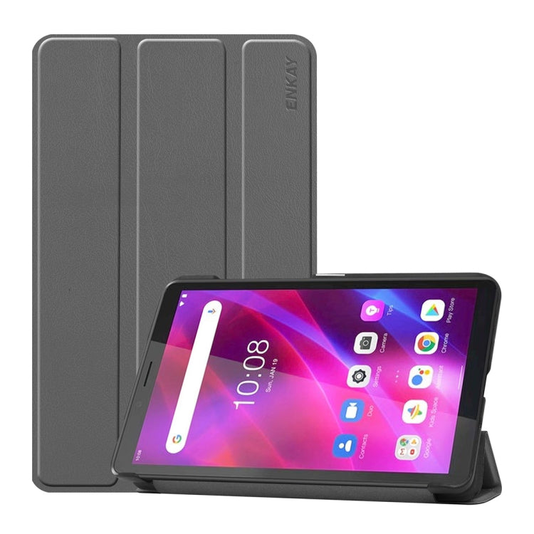 For Lenovo Tab M7 1/2/3 ENKAY Custer Texture Horizontal Flip PU+PC Leather Case with Three-folding Holder, For Lenovo Tab M7 1/2/3
