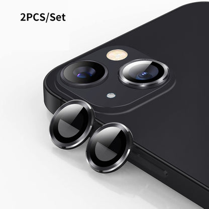 ENKAY Hat-Prince Aluminium Alloy + Tempered Glass Camera Lens Cover Film Ring for iPhone 13 / 13 mini