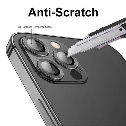 ENKAY Hat-Prince Aluminium Alloy + Tempered Glass Camera Lens Cover Film Ring for iPhone 13 Pro / 13 Pro Max