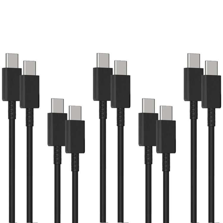 XJ-69 5 PCS 1m 3A USB-C / Type-C to Type-C TPU Charging Sync Data Cable for Mobile Phone, 5 PCS