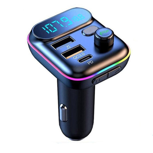 T70 Lecteur MP3 de voiture Transmetteur FM avec Bluetooth Chargeur de voiture USB QC3.0 Charge rapide Lecteur de musique sur disque U Modulateur FM, T70
