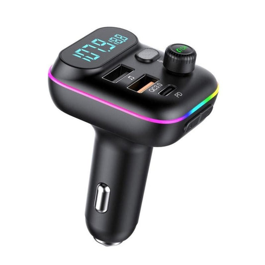T70 Lecteur MP3 de voiture Transmetteur FM avec Bluetooth Chargeur de voiture USB QC3.0 Charge rapide Lecteur de musique sur disque U Modulateur FM, T70