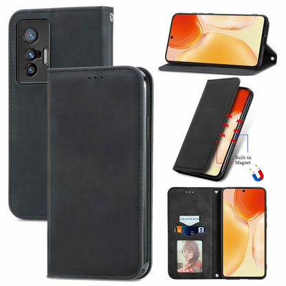 Retro Skin Feel Business Magnetic Horizontal Flip Leather Case with Holder & Card Slots & Wallet & Photo Frame, For Motorola  G60 S, For vivo X70, For vivo X70 Pro, For TECNO Pova 2