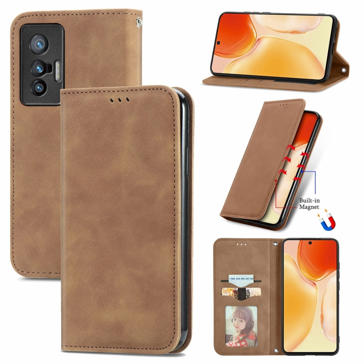 Retro Skin Feel Business Magnetic Horizontal Flip Leather Case with Holder & Card Slots & Wallet & Photo Frame, For Motorola  G60 S, For vivo X70, For vivo X70 Pro, For TECNO Pova 2