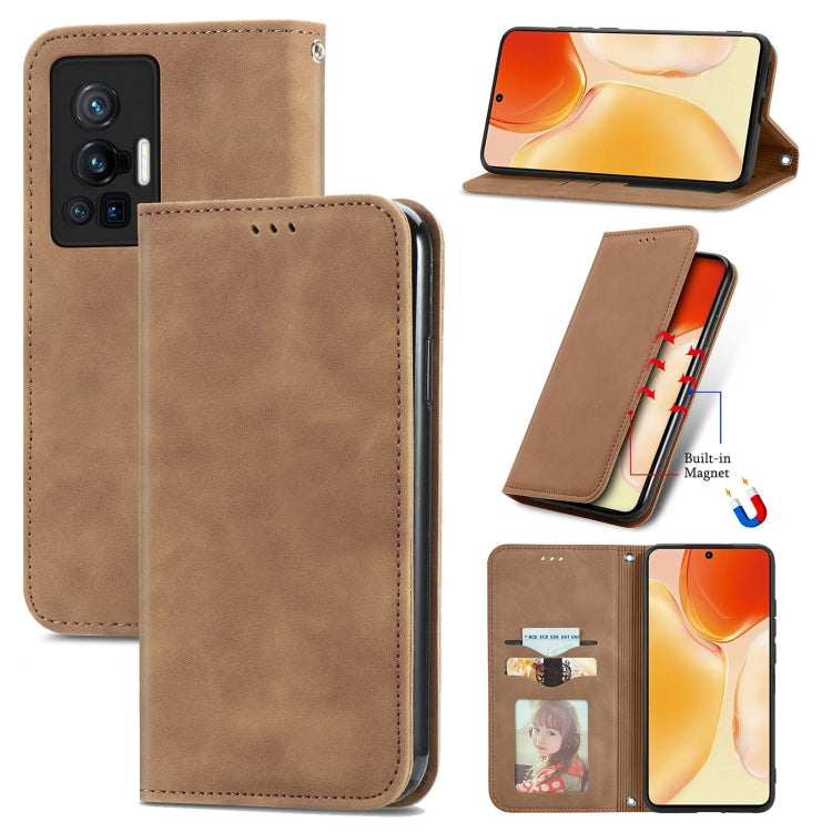Retro Skin Feel Business Magnetic Horizontal Flip Leather Case with Holder & Card Slots & Wallet & Photo Frame, For Motorola  G60 S, For vivo X70, For vivo X70 Pro, For TECNO Pova 2