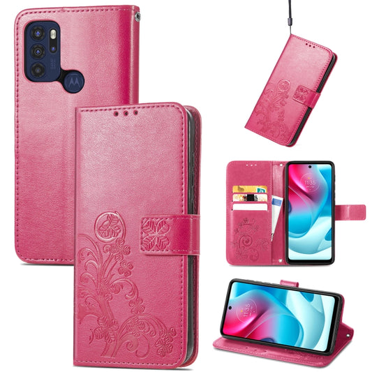 Four-leaf Clasp Embossed Buckle Mobile Phone Protection Leather Case with Lanyard & Card Slot & Wallet & Bracket Function, For Motorla Moto G60S, For Motorola Edge 20 Lite, For Motorola Edge 20 Pro, For Motorola Edge 20, For Nokia  XR 20               ...