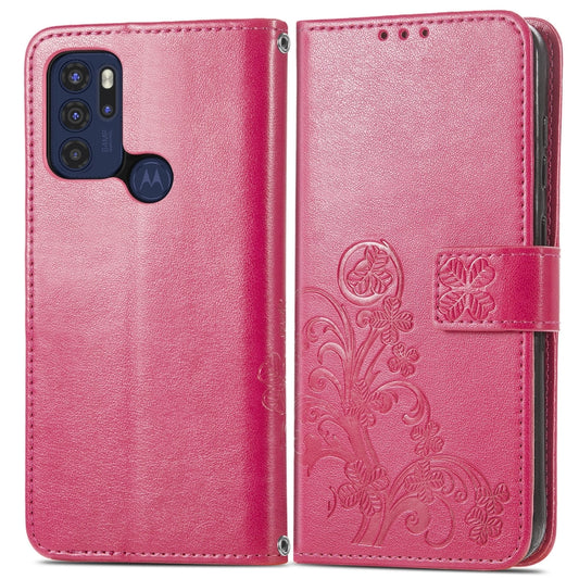 Four-leaf Clasp Embossed Buckle Mobile Phone Protection Leather Case with Lanyard & Card Slot & Wallet & Bracket Function, For Motorla Moto G60S, For Motorola Edge 20 Lite, For Motorola Edge 20 Pro, For Motorola Edge 20, For Nokia  XR 20               ...