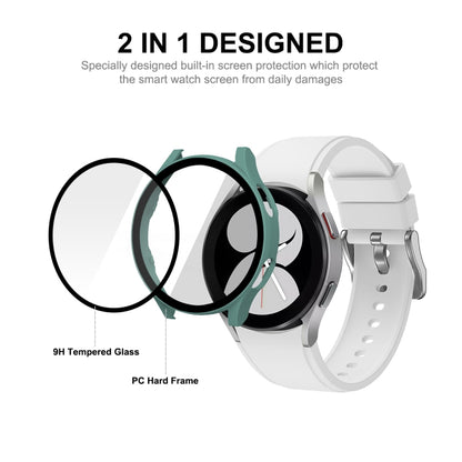 ENKAY Hat-Prince Full Coverage PC Frame + Tempered Glass Protector Composite Case for Samsung Galaxy Watch4 44mm