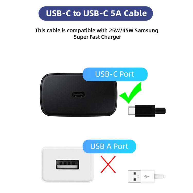 XJ-70 45W 5A USB-C / Type-C to Type-C Super Fast Charging Cable, Length: 1m, 1 PC, 2 PCS, 5 PCS