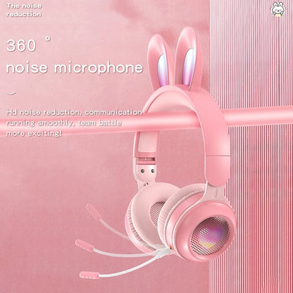 KE-01 Rabbit Ear Wireless Bluetooth 5.0 Stereo Music Foldable Headset with Mic For PC
