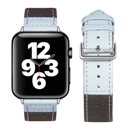 Sliver Buckle Leather Strap For Apple Watch Series, 7 41mm / 6&SE&5&4 40mm / 3&2&1 38mm, 7 45mm / 6&SE&5&4 44mm / 3&2&1 42mm
