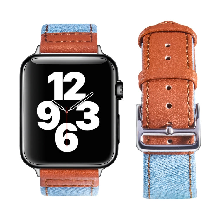 Sliver Buckle Leather Strap For Apple Watch Series, 7 41mm / 6&SE&5&4 40mm / 3&2&1 38mm, 7 45mm / 6&SE&5&4 44mm / 3&2&1 42mm