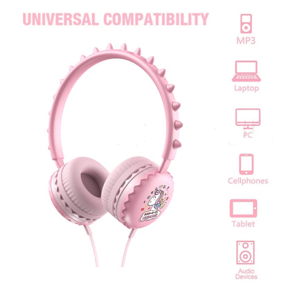 Casque d'écoute filaire Y19 avec dessin animé mignon pour enfants, avec microphone, casque de musique stéréo pour enfants, cadeaux