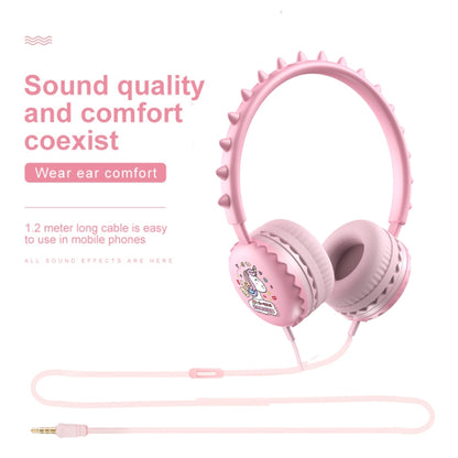 Casque d'écoute filaire Y19 avec dessin animé mignon pour enfants, avec microphone, casque de musique stéréo pour enfants, cadeaux
