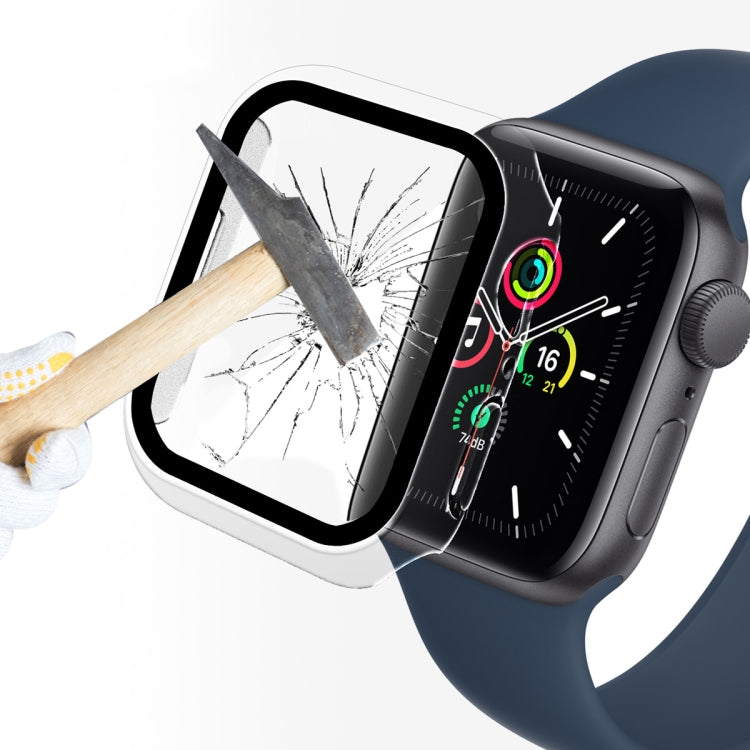 ENKAY Hat-Prince 2 in 1 PC Frame + 9H Tempered Glass Protector Full Coverage Case for Apple Watch Series 7 45mm