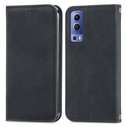 Retro Skin Feel Magnetic Horizontal Flip Leather Case With Holder & Card Slots & Wallet & Photo Frame, For vivo Y72 5G, For OPPO Realme C21Y