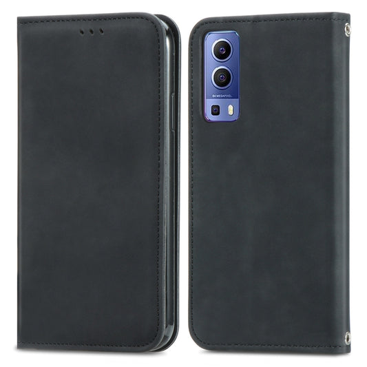 Retro Skin Feel Magnetic Horizontal Flip Leather Case With Holder & Card Slots & Wallet & Photo Frame, For vivo Y72 5G, For OPPO Realme C21Y