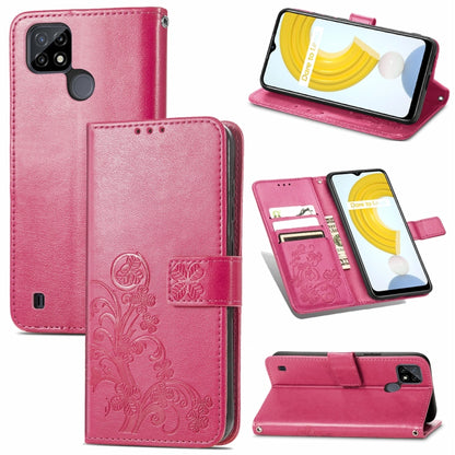 Four-leaf Clasp Embossed Leather Case with Lanyard & Card Slot & Wallet & Holder, For vivo V21e 5G, For vivo Y72 5G, For OPPO Realme C21Y, For vivo IQOO 8 Pro