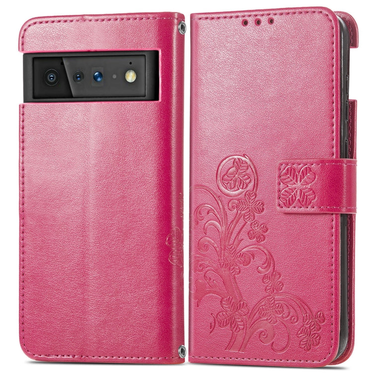 Four-leaf Clasp Embossed Leather Case with Lanyard & Card Slot & Wallet & Holder, For Google Pixel 6, For Infinix Zero 8, For ZTE V30 Vita, For ZTE Blade A31 Lite, For DOOGEE N40 Pro