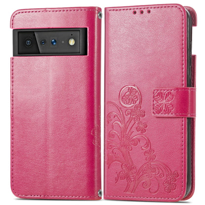 Four-leaf Clasp Embossed Leather Case with Lanyard & Card Slot & Wallet & Holder, For Google Pixel 6, For Infinix Zero 8, For ZTE V30 Vita, For ZTE Blade A31 Lite, For DOOGEE N40 Pro