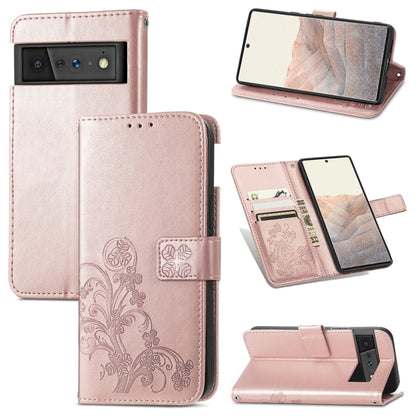 Four-leaf Clasp Embossed Leather Case with Lanyard & Card Slot & Wallet & Holder, For Google Pixel 6, For Infinix Zero 8, For ZTE V30 Vita, For ZTE Blade A31 Lite, For DOOGEE N40 Pro