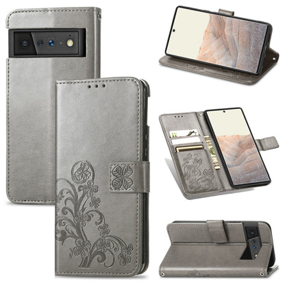 Four-leaf Clasp Embossed Leather Case with Lanyard & Card Slot & Wallet & Holder, For Google Pixel 6, For Infinix Zero 8, For ZTE V30 Vita, For ZTE Blade A31 Lite, For DOOGEE N40 Pro