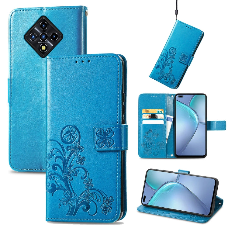 Four-leaf Clasp Embossed Leather Case with Lanyard & Card Slot & Wallet & Holder, For Google Pixel 6, For Infinix Zero 8, For ZTE V30 Vita, For ZTE Blade A31 Lite, For DOOGEE N40 Pro