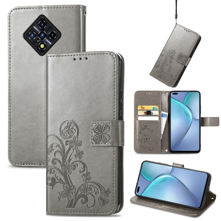 Four-leaf Clasp Embossed Leather Case with Lanyard & Card Slot & Wallet & Holder, For Google Pixel 6, For Infinix Zero 8, For ZTE V30 Vita, For ZTE Blade A31 Lite, For DOOGEE N40 Pro