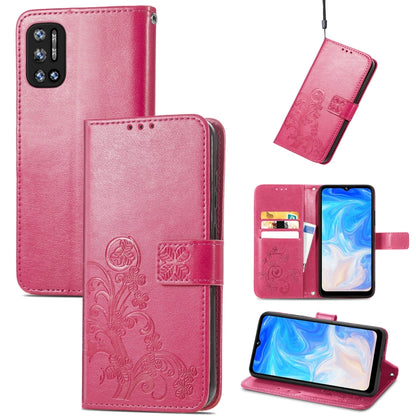 Four-leaf Clasp Embossed Leather Case with Lanyard & Card Slot & Wallet & Holder, For Google Pixel 6, For Infinix Zero 8, For ZTE V30 Vita, For ZTE Blade A31 Lite, For DOOGEE N40 Pro