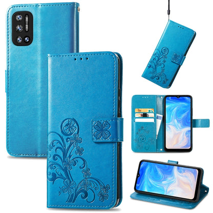 Four-leaf Clasp Embossed Leather Case with Lanyard & Card Slot & Wallet & Holder, For Google Pixel 6, For Infinix Zero 8, For ZTE V30 Vita, For ZTE Blade A31 Lite, For DOOGEE N40 Pro
