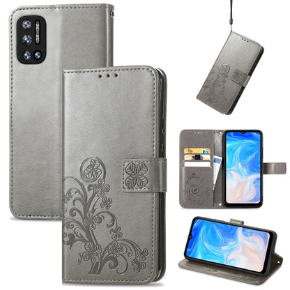 Four-leaf Clasp Embossed Leather Case with Lanyard & Card Slot & Wallet & Holder, For Google Pixel 6, For Infinix Zero 8, For ZTE V30 Vita, For ZTE Blade A31 Lite, For DOOGEE N40 Pro