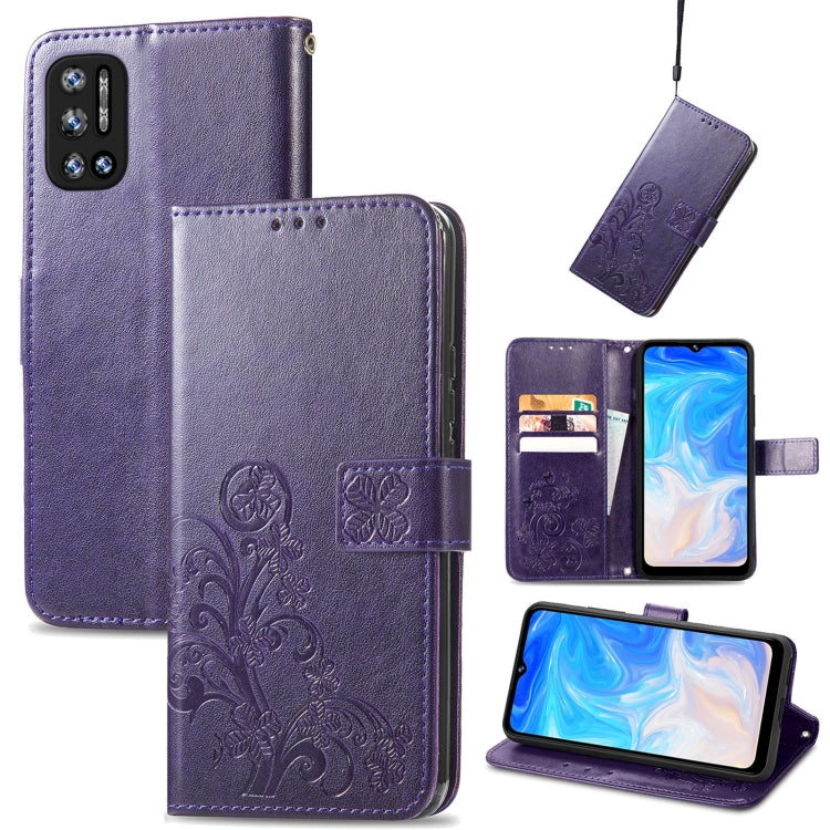 Four-leaf Clasp Embossed Leather Case with Lanyard & Card Slot & Wallet & Holder, For Google Pixel 6, For Infinix Zero 8, For ZTE V30 Vita, For ZTE Blade A31 Lite, For DOOGEE N40 Pro