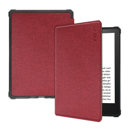 For Amazon Kindle Paperwhite 5 2021 ENKAY Solid Color Denim Texture Horizontal Flip Leather Tablet Case with Sleep / Wake-up Function
